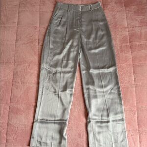 Aritzia Silver Satin Pants